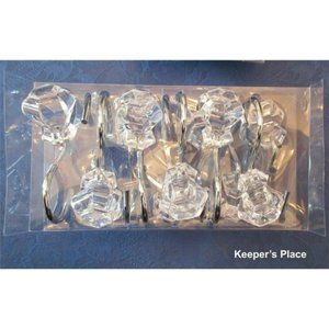 12 Mineral House Design Shiny Knob Faux Crystal Clear Acrylic Shower Hooks New